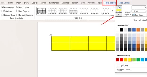table-design-shading