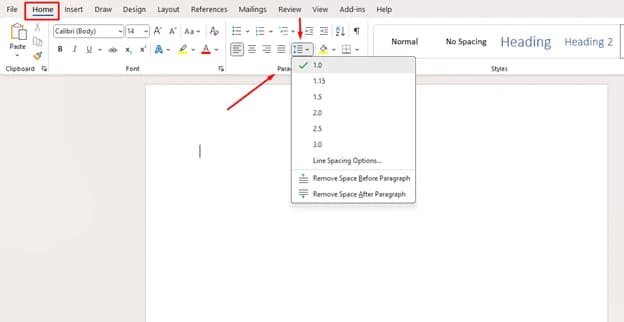 Line and Paragraph Spacing.