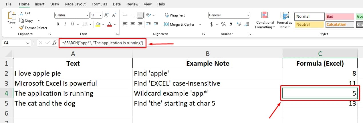  Using Wildcards in Excel Search function