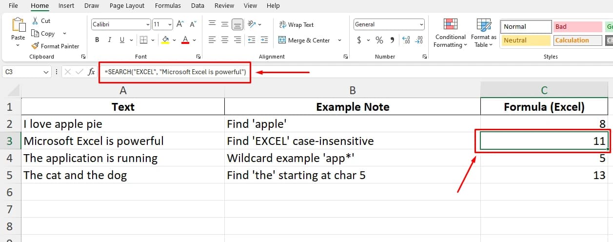 Case-Insensitive Search in Excel 